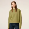 Yeşil Pamuklu Ami de Coeur Kısa Sweatshirt