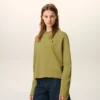 Yeşil Pamuklu Ami de Coeur Kısa Sweatshirt