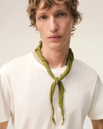 Yeşil Polyester Buruşuk Gavroche