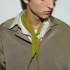 Yeşil Polyester Buruşuk Gavroche