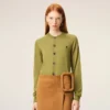 Yeşil Yünlü Ami de Coeur Cardigan